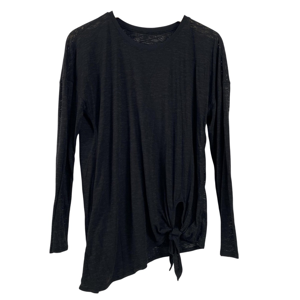 Lululemon Shirt Womens Large Long Sleeve Tie Front Sheer Lightweight Athleisure